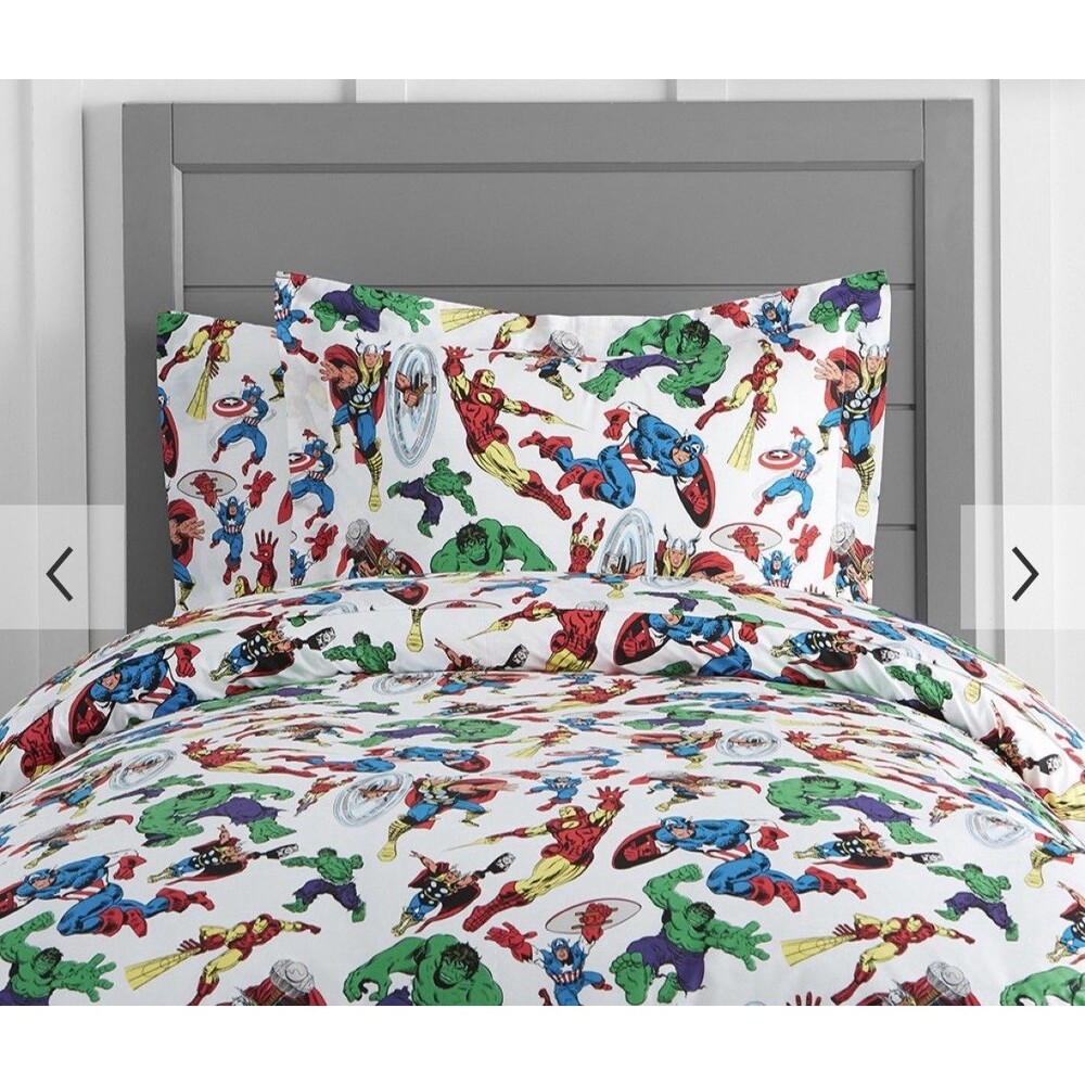 Pottery Barn Kids Marvel Duvet Cover Full/Queen And Matching Pillow Sham